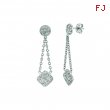 Diamond round & square drop earrings