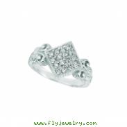Diamond square shape ring