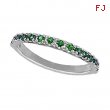 Emerald Stackable Ring, 14K White Gold