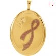 Gold Plated Sterling Pendant Complete No Setting 26.00X20.00 MM Polished OVAL BREAST CANCER AWAR LOC