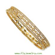 Gold-plated Sterling Silver CZ Three Bangle Set