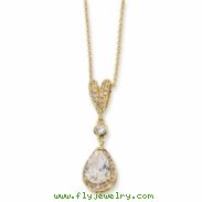 Gold-plated Sterling Silver Pear CZ 18in Necklace chain