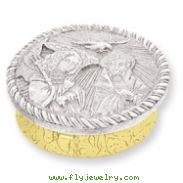 Gold-tone & Silver-tone Annunciation Small Rosary Box
