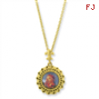Gold-tone Blessed Flower of the Lily Locket 24in Necklace