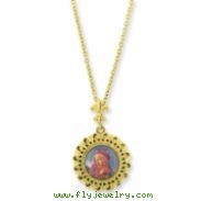 Gold-tone Blessed Flower of the Lily Locket 24in Necklace