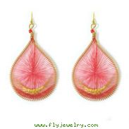 Gold-Tone Dangle With Red Threads Earrings