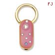Gold-tone Pink Enamel With Crystals Key Fob