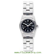 Lady's Mountroyal Round Black Dial Stainless Steel Classic Water Resistant Watch