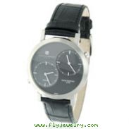 Men's Charles Hubert Black-Gray Dial Leather Band Watch