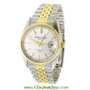 Men's Charles Hubert Two-Tone Gold Plated Silver-White Dial Dress Watch