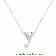 Micro-Pave Initial Y Pendant