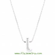 Pave Initial T Pendant