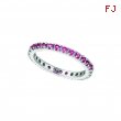 Pink Sapphire Eternity Guard Ring, 14K White Gold