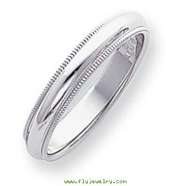 Platinum 4mm Comfort-Fit Milgrain Size 5 Wedding Band ring