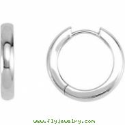 Platinum PAIR 17.50 MM Polished HINGED EARRING