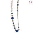 Silver-tone Blue Bead & Crystal 44