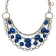Silver-tone Blue Beads 16