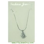 Silver-tone CZ Dolphins Necklace