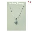 Silver-tone CZ Flower Necklace