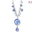 Silver-tone Light Blue Crystal Drop 16
