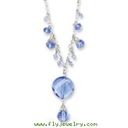 Silver-tone Light Blue Crystal Drop 16" Necklace