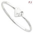 SS White Ice .01ct. Diamond Heart Bangle Bracelet