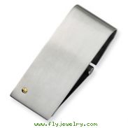 Stainless Steel 14k Gold Accent Screw Money Clip