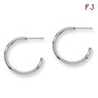 Stainless Steel 2x24mm Diameter J Hoop Post Earrings