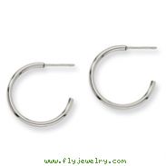 Stainless Steel 2x24mm Diameter J Hoop Post Earrings