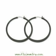 Stainless Steel Black-plated 43mm Hoop Earrings