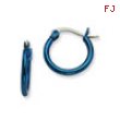 Stainless Steel Blue 15.5mm Hoop Earrings
