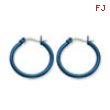 Stainless Steel Blue 26mm Hoop Earrings