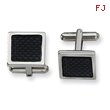 Stainless Steel Carbon Fiber Cuff Links