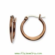 Stainless Steel Chocolate-plated 19mm Hoop Earrings