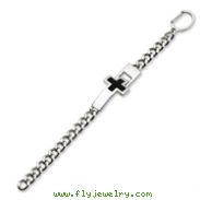 Stainless Steel Enameled Cross Bracelet