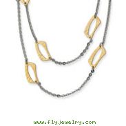 Stainless Steel Gold IP Plated Square Link Necklace