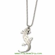 Stainless Steel Lizard w/ CZ 22in Necklace chain