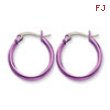 Stainless Steel Pink 19mm Hoop Earrings
