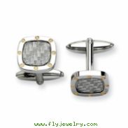 Stainless Steel Polished and Carbon Fiber w/ IPG Cuff Links