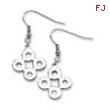 Stainless Steel Polished Connected Circles Dangle Earrings