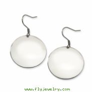 Stainless Steel Polished Discs Dangle Earrings