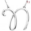 Sterling N Silver Fashion Script Initial Necklace