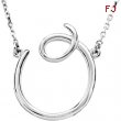 Sterling O Silver Fashion Script Initial Necklace