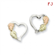 Sterling Silver & 12K Heart Post Earrings