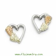 Sterling Silver & 12K Small Heart Post Earrings