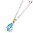 Sterling Silver & 14K Gold Sky Blue Topaz And Peridot Necklace