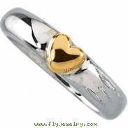 Sterling Silver & 14k Yellow Gold Metal Fashion Ring