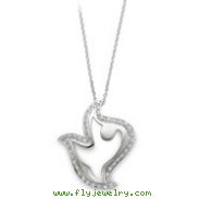 Sterling Silver & Cubic Zirconia Amazing Peace 18" Dove Necklace