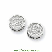 Sterling Silver & CZ Circle Post Earrings
