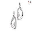 Sterling Silver & CZ Fancy Dangle Post Earrings